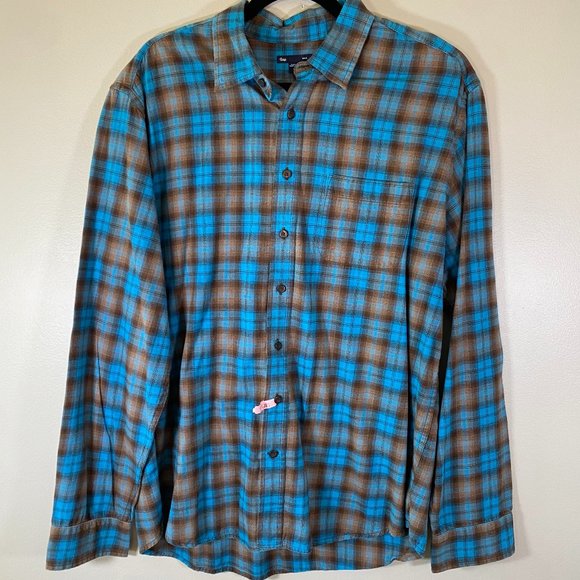 GAP Other - Gap Plaid Flannel Button Up in Blue and Brown